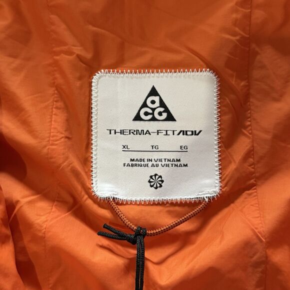 Mens XL-Nike ACG Therma-FIT ADV "Rope de Dope" DV0363-893 Orange/Black Jacket - Picture 4 of 6